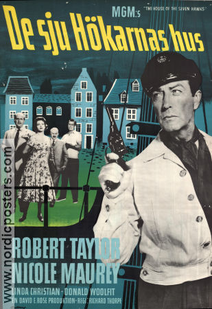 De sju hökarnas hus 1959 poster Robert Taylor Nicole Maurey Richard Thorpe