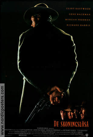 De skoningslösa 1992 poster Gene Hackman Morgan Freeman Richard Harris Clint Eastwood