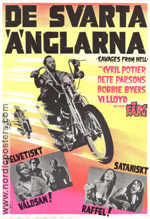 De svarta änglarna 1968 poster Cyril Potier Pete Parsons Bobbie Byers Joseph G Prieto Motorcyklar