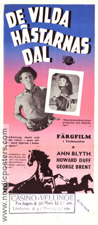 De vilda hästarnas dal 1949 poster Ann Blyth Howard Duff George Brent George Sherman Hästar