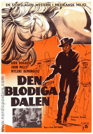 Den blodiga dalen 1961 poster Dirk Bogarde John Mills Mylene Demongeot Roy Ward Baker