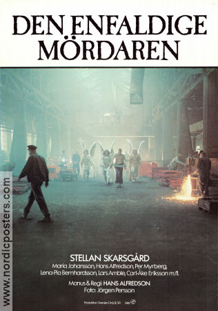 Den enfaldige mördaren 1982 poster Stellan Skarsgård Maria Johansson Per Myrberg Nils Ahlroth Lars Amble Hans Alfredson