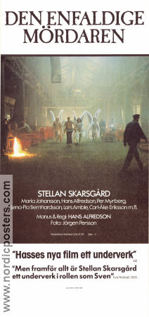 Den enfaldige mördaren 1982 poster Stellan Skarsgård Maria Johansson Per Myrberg Nils Ahlroth Lars Amble Hans Alfredson