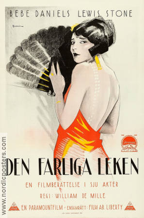 Den farliga leken 1923 poster Bebe Daniels Lewis Stone William de Mille Eric Rohman art