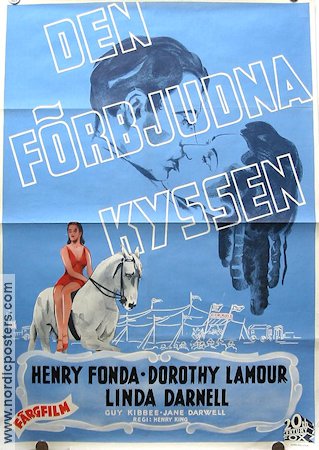 Den förbjudna kyssen 1941 poster Henry Fonda Dorothy Lamour Linda Darnell