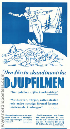 Den första skandinaviska djupfilmen 1950 poster 3-D Dokumentärer Vintersport