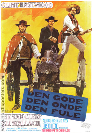Den gode Den onde Den fule 1966 poster Clint Eastwood Lee Van Cleef Eli Wallach Sergio Leone