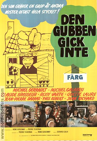 Den gubben gick inte 1972 poster Michel Serrault Michel Galabru Claude Brasseur Rene Goscinny Pierre Tchernia