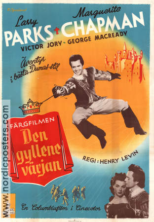 Den gyllene värjan 1948 poster Larry Parks Marguerite Chapman Henry Levin Äventyr matinée