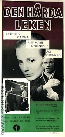 Den hårda leken 1956 poster Sven-Eric Gamble Ann-Marie Gyllenspetz Boxning