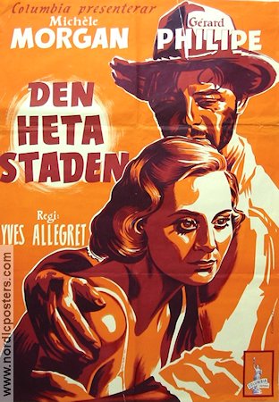 Den heta staden 1954 poster Michele Morgan Gerard Philipe