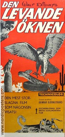 Den levande öknen 1953 poster Winston Hibler James Algar Dokumentärer Fåglar Ormar Berg
