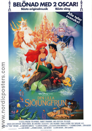 Den lilla sjöjungfrun 1989 poster Jodi Benson John Musker Text: HC Andersen Animerat