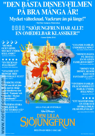 Den lilla sjöjungfrun 1989 poster Jodi Benson Ron Clements Animerat Musikaler