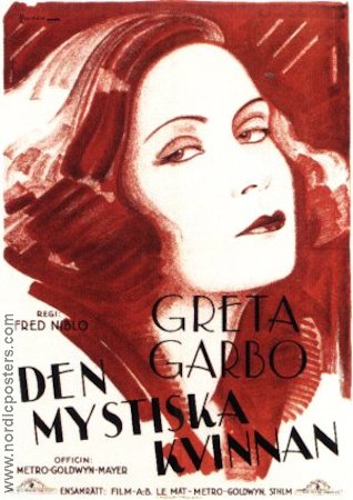 Den mystiska kvinnan 1928 poster Greta Garbo Fred Niblo