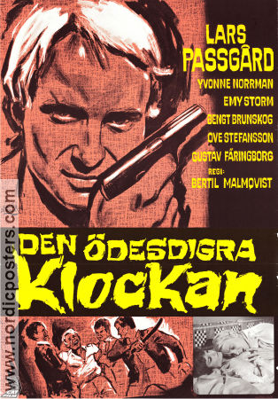 Den ödesdigra klockan 1966 poster Lars Passgård Yvonne Norrman Bertil Malmqvist Vapen