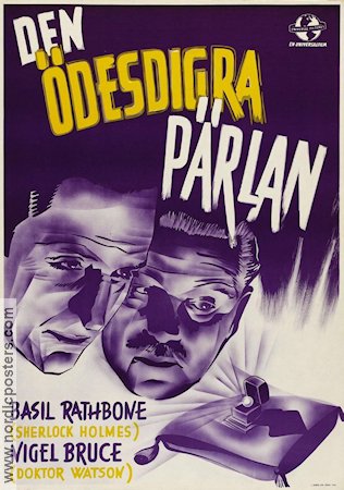 Den ödesdigra pärlan 1944 poster Basil Rathbone Nigel Bruce Hitta mer: Sherlock Holmes