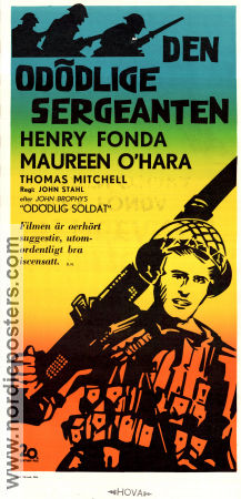 Den odödlige sergeanten 1943 poster Henry Fonda Maureen O´Hara John M Stahl Krig