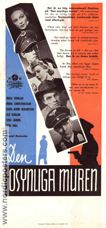 Den osynliga muren 1944 poster Inga Tidblad Irma Christenson Karl-Arne Holmsten Gustaf Molander