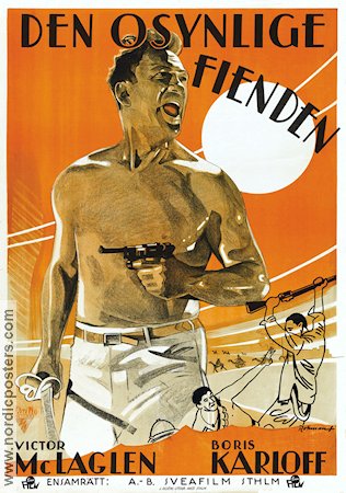 Den osynlige fienden 1934 poster Victor McLaglen Boris Karloff John Ford