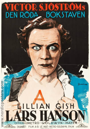 Den röda bokstaven 1926 poster Lillian Gish Lars Hanson Victor Sjöström