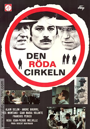 Den röda cirkeln 1971 poster Alain Delon Yves Montand Jean-Pierre Melville