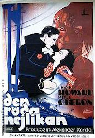 Den röda nejlikan 1934 poster Leslie Howard Merle Oberon Raymond Massey Harold Young