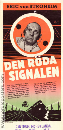 Den röda signalen 1949 poster Erich von Stroheim Denise Vernac Frank Villard Ernst Neubach Film Noir