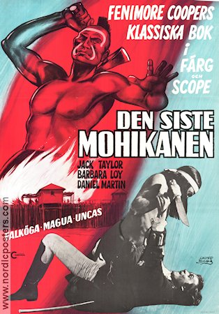 Den siste mohikanen 1971 poster Jack Taylor Text: James Fenimore Cooper