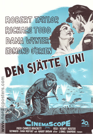 Den sjätte juni 1956 poster Robert Taylor Richard Todd Dana Wynter Henry Koster Krig