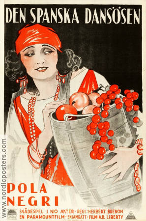 Den spanska dansösen 1923 poster Pola Negri Antonio Moreno Herbert Brenon Eric Rohman art