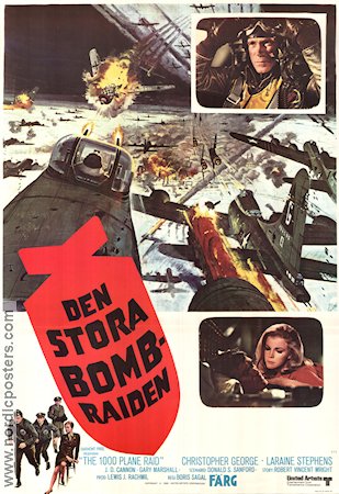 Den stora bombraiden 1969 poster Christopher George Krig Flyg