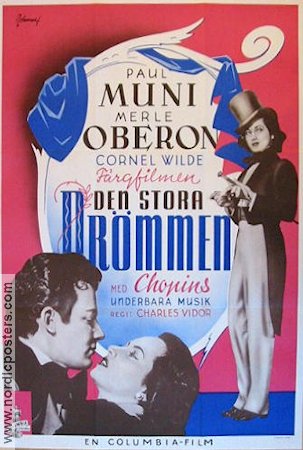 Den stora drömmen 1945 poster Paul Muni Merle Oberon Cornel Wilde Charles Vidor