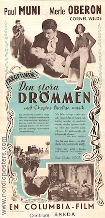 Den stora drömmen 1945 poster Paul Muni Merle Oberon Cornel Wilde Charles Vidor