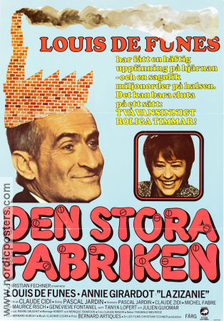 Den stora fabriken 1978 poster Louis de Funes Annie Girardot Maurice Risch Claude Zidi