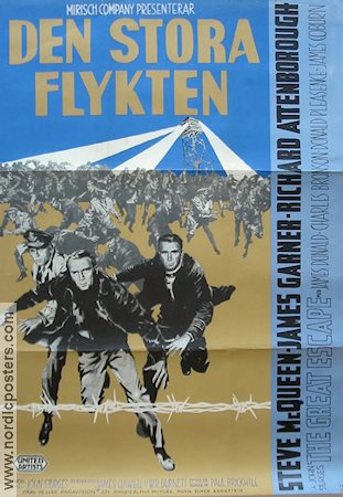 Den stora flykten 1963 poster Steve McQueen James Garner Richard Attenborough John Sturges Hitta mer: Nazi