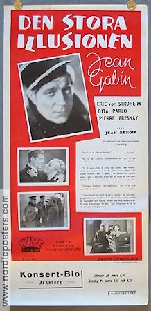 Den stora illusionen 1937 poster Jean Gabin Erich von Stroheim Dita Parlo Jean Renoir