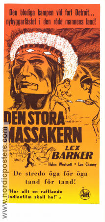 Den stora massakern 1952 poster Lex Barker Helen Westcott Lon Chaney Jr Felix E Feist