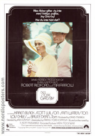 Den store Gatsby 1974 poster Robert Redford Jack Clayton