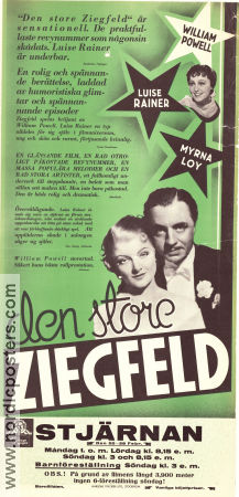 Den store Ziegfeld 1936 poster William Powell Myrna Loy Luise Rainer Robert Z Leonard Musikaler