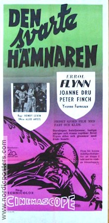 Den svarta hämnaren 1955 poster Errol Flynn Svärd och sandal