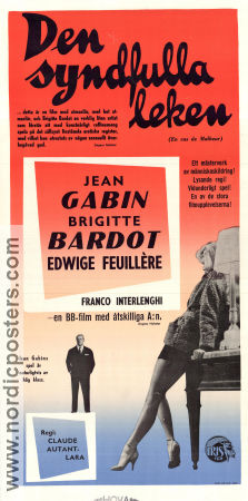 Den syndfulla leken 1958 poster Brigitte Bardot Jean Gabin Claude Autant-Lara