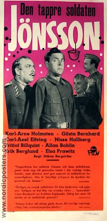 Den tappre soldaten Jönsson 1956 poster Karl-Arne Holmsten Nils Hallberg Gösta Bernhard