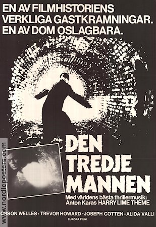 Den tredje mannen 1949 poster Orson Welles Trevor Howard Joseph Cotten Carol Reed Musik: Anton Karas