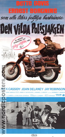 Den vilda polisjakten 1971 poster Bette Davis Ernest Borgnine Gerd Oswald Motorcyklar Poliser