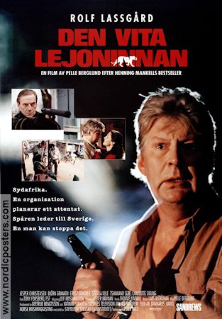 Den vita lejoninnan 1996 poster Rolf Lassgård Ernst Günther Pelle Berglund Text: Henning Mankell Katter