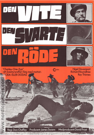 Den vite den svarte den röde 1973 poster Richard Roundtree Roy Thinnes Nigel Davenport Don Chaffey