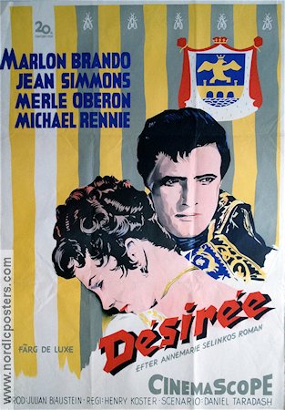 Desiree 1954 poster Marlon Brando Jean Simmons Henry Koster