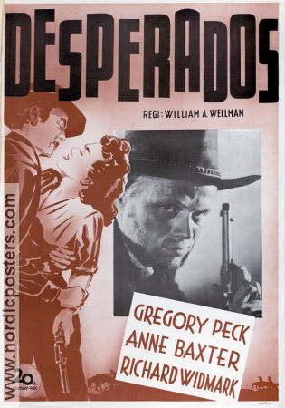 Desperados 1948 poster Gregory Peck Anne Baxter Richard Widmark William A Wellman