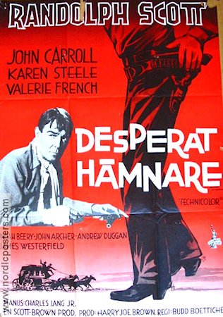 Desperat hämnare 1958 poster Randolph Scott